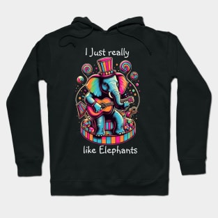 Harmonious Elephant: Guitar Jam Session Hoodie